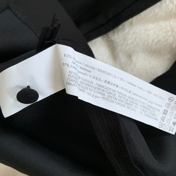 Zara Mini Dress Long Sleeve Buttons Neck Tie Black Y2K Academia Goth Size S - Picture 10 of 13